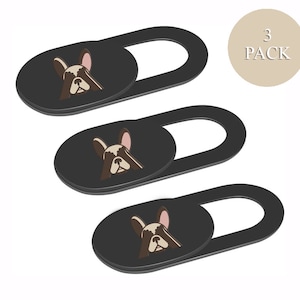 Webcam Cover Slide Premium Laptop Camera privacy protection slider for Computer Tablet Phone and more Ultra Thin 3 Pack French Bulldog