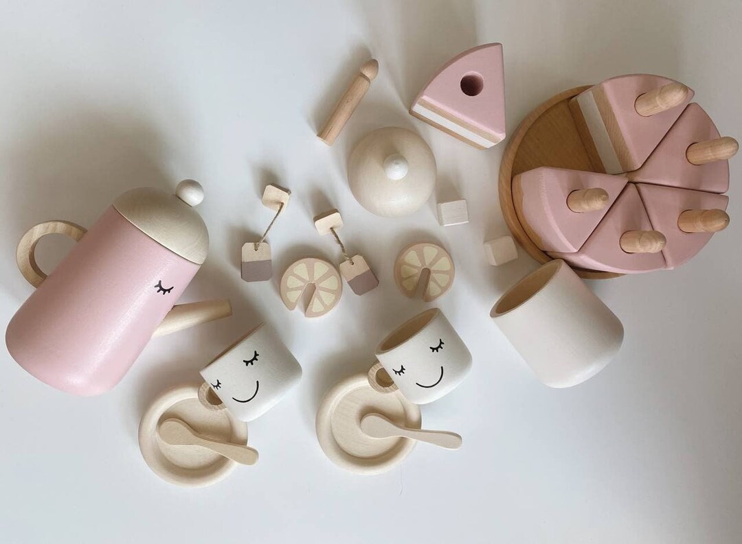 Wooden Tea Set Wooden Play Kitchen Kids Wooden Tea Set Wooden Tea Set Toddler Wooden Kitchen