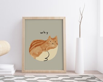 Printable Watercolor Cats Nursery Art Wall | Cat Digital Wall Art Cat Lover Gift | Cat Poster | Vintage Cat