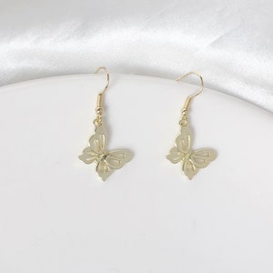 Hollow out gold colour Butterfly Dangle Earrings, Gift for her