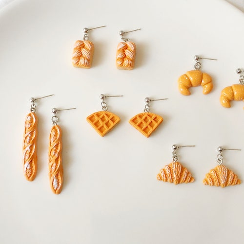 Novelty Bread Clipon/ Stud Earrings Cute Bakery Food Etsy UK