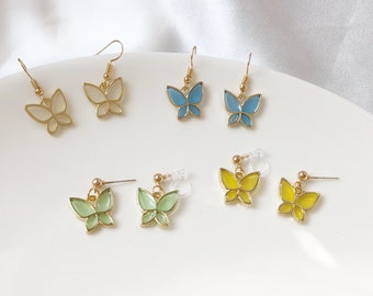 Dainty Butterfly Dangle Earrings, Gift for her