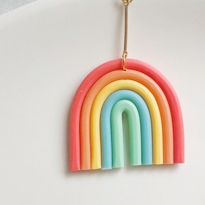 Cute big Rainbow Stud/Clip on earrings, gift for her zdjęcie 2