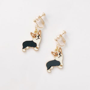 Lindos pendientes colgantes de corgi, lindos pendientes de perro
