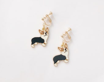 Cute corgi Dangle Drop Earrings, Cute dog earrings