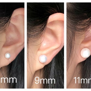 White freshwater pearl Clip on Earrings, non-pierced earrings, Gift for her image 9