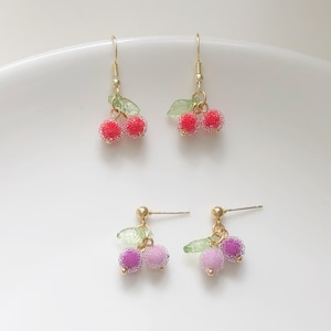 Schattige roodpaarse kersenoorbellen, hangoorbellen, speciaal cadeau voor haar