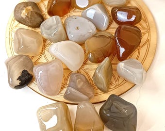 Agate du Botswana, pierre roulée ( pierre naturelle, communication, harmonie, équilibre, motivation, chance  lithothérapie )