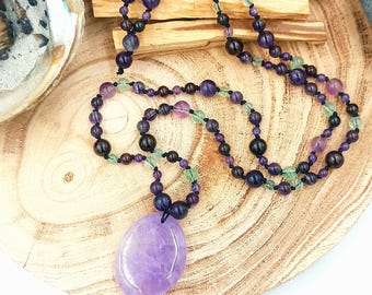 Mala personalizable (joyería energética programada y magnetizada, collar, sanación energética, piedras naturales, litoterapia, pieza única)