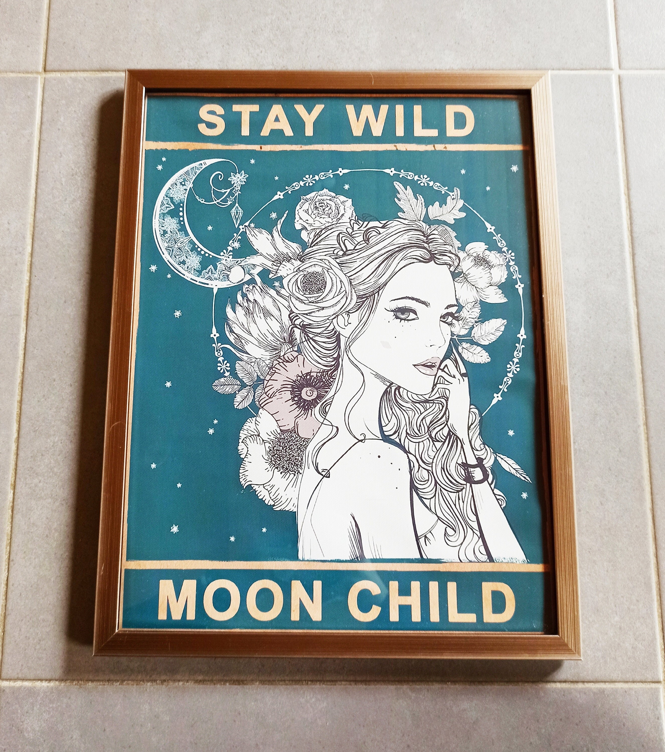 Poster en Toile ou Tableau. Stay Wild, Moon Child/Reste Sauvage, Enfant de La Lune | Magie, Witch, V