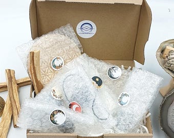 Box mystère ( N2, 3 tailles, coffret, lithothérapie, pochette, minéraux de qualité, surprise, pierres naturelles, bijoux, idée cadeaux )