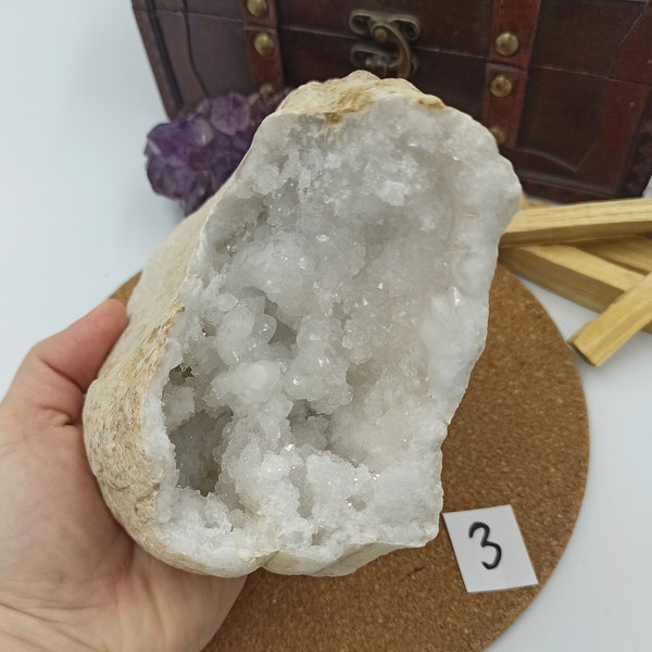 Grosse et belle géode de cristal de roche à choisir parmi 6 de très belle qualité (rechargement, Maroc, quartz blanc, amas cristallin )