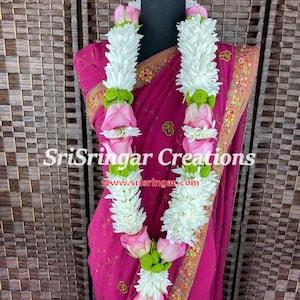 Indian Wedding Garland / Wedding Garland / Varmala - Fresh Flower Mums, Pompoms and Roses Wedding Garland (Order 2 for a pair)