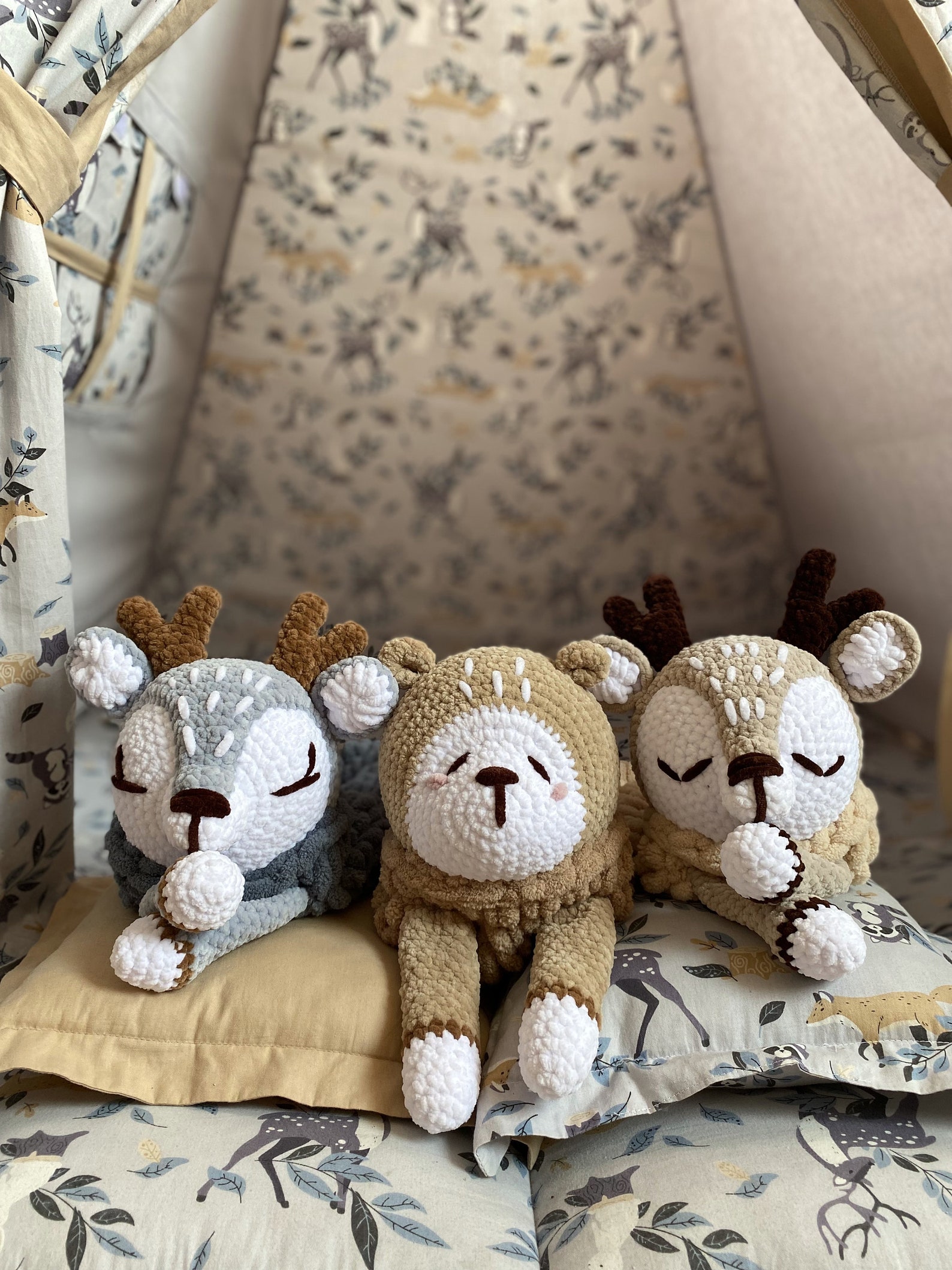 Deer Toy Baby Boy Stuffed Animal Crochet Large Knitted Toys Etsy