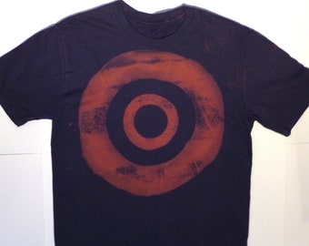 THE FOOLS JOURNEY 'Concentric 2' - Hand Printed T Shirt (Navy Blue)