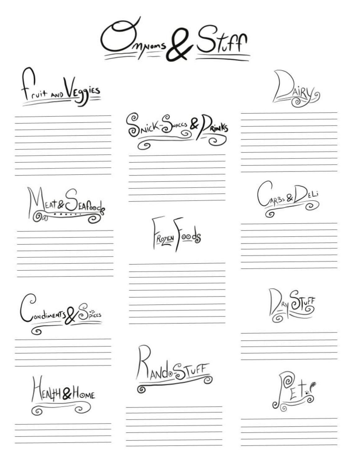 Grocery List funny Grocery List Printable Grocery List Etsy