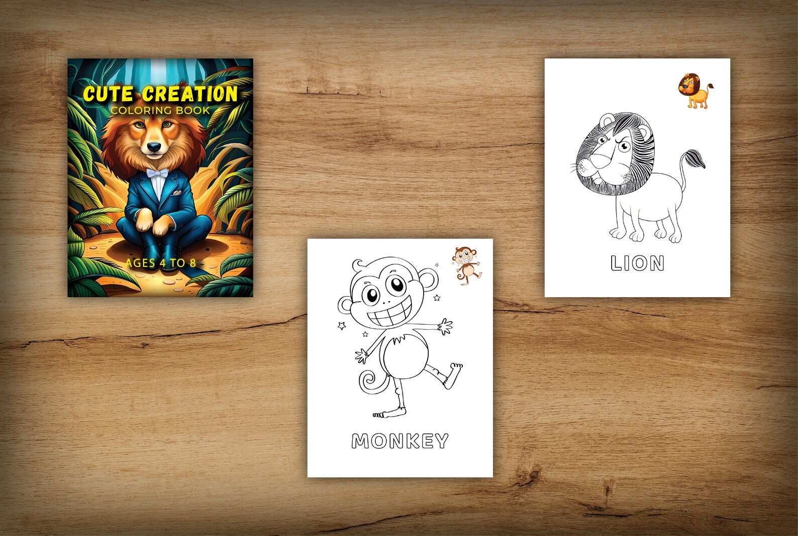 Cute Coloring Pages, for Kids, Digital Download, Coloring Book, Animal ...