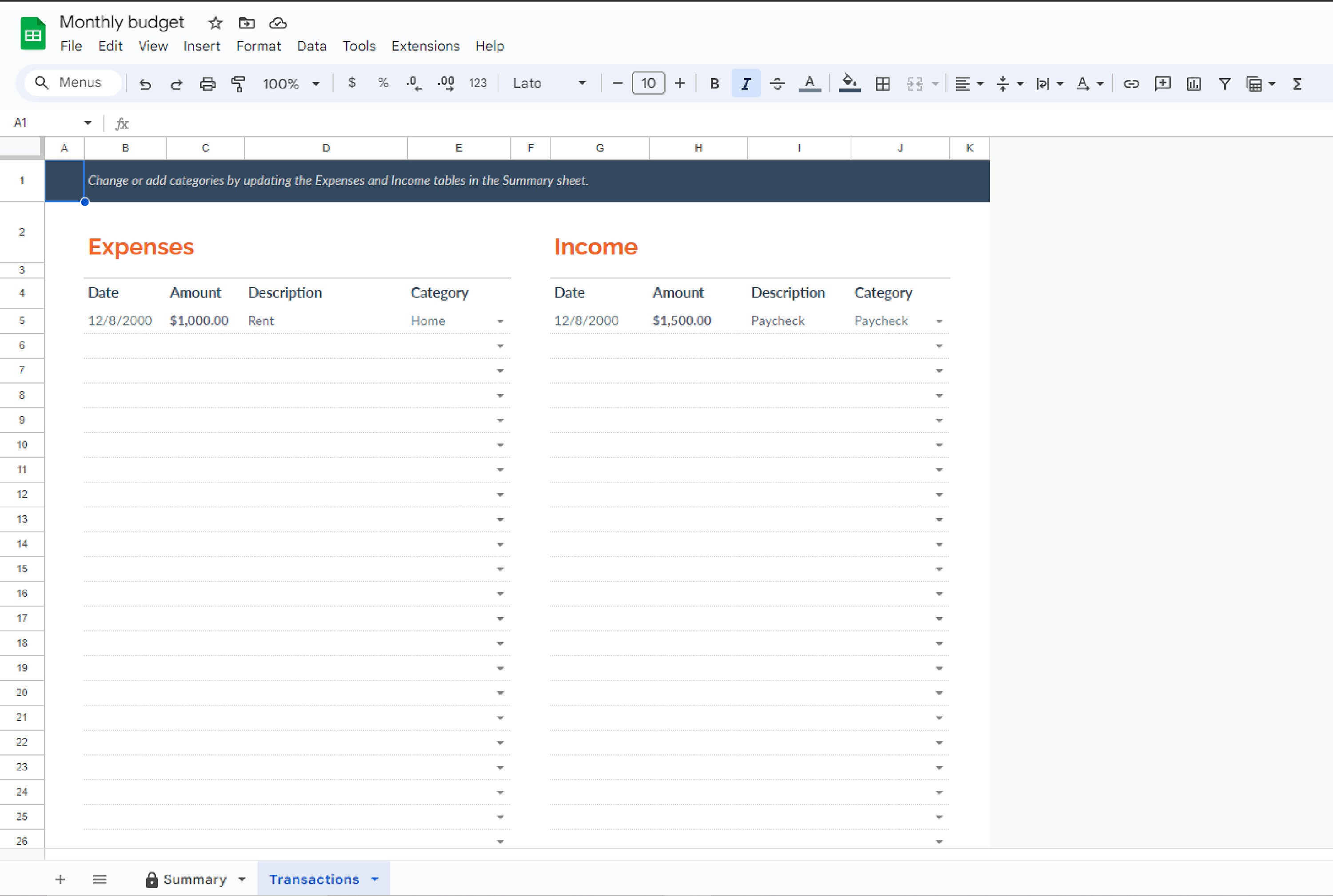 Easy Budget Planner Spreadsheet for Google Sheets (digital Download) - Etsy