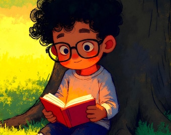 Ilustración de libro infantil personalizada / Arte de libro de cuentos / Libro de cuentos digital / Regalo para niños de artista / Educativo colorido