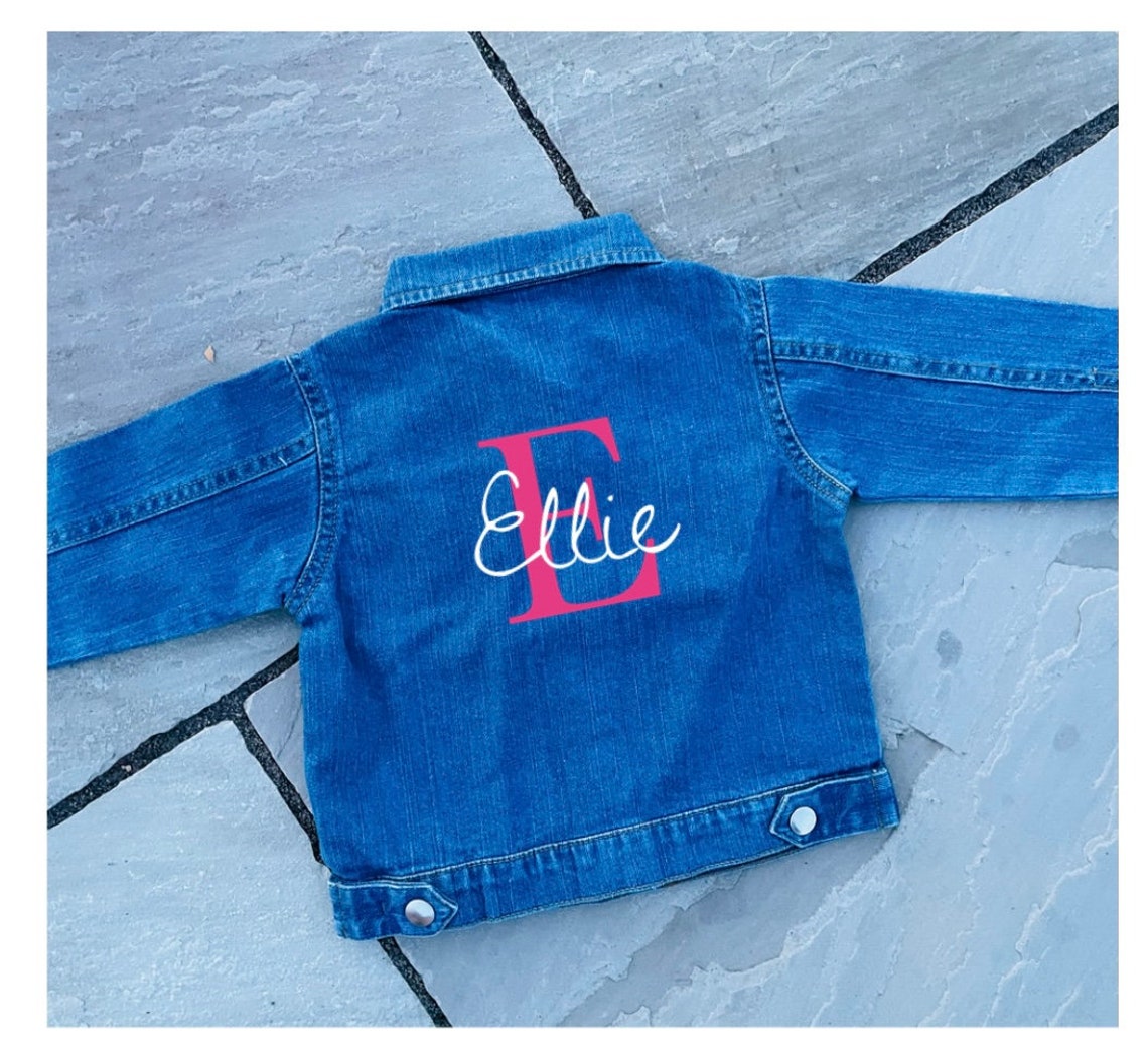 personalised childrens denim jacket