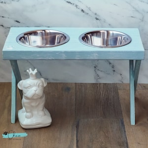 XL Großer Premium Hundeschalenständer, Verschiedene Farbe, Holz, Erhabene Hundeschale, Erhöhte Hundeschale, rustikale Bauernhaus Hundeschale, Hundeschalen