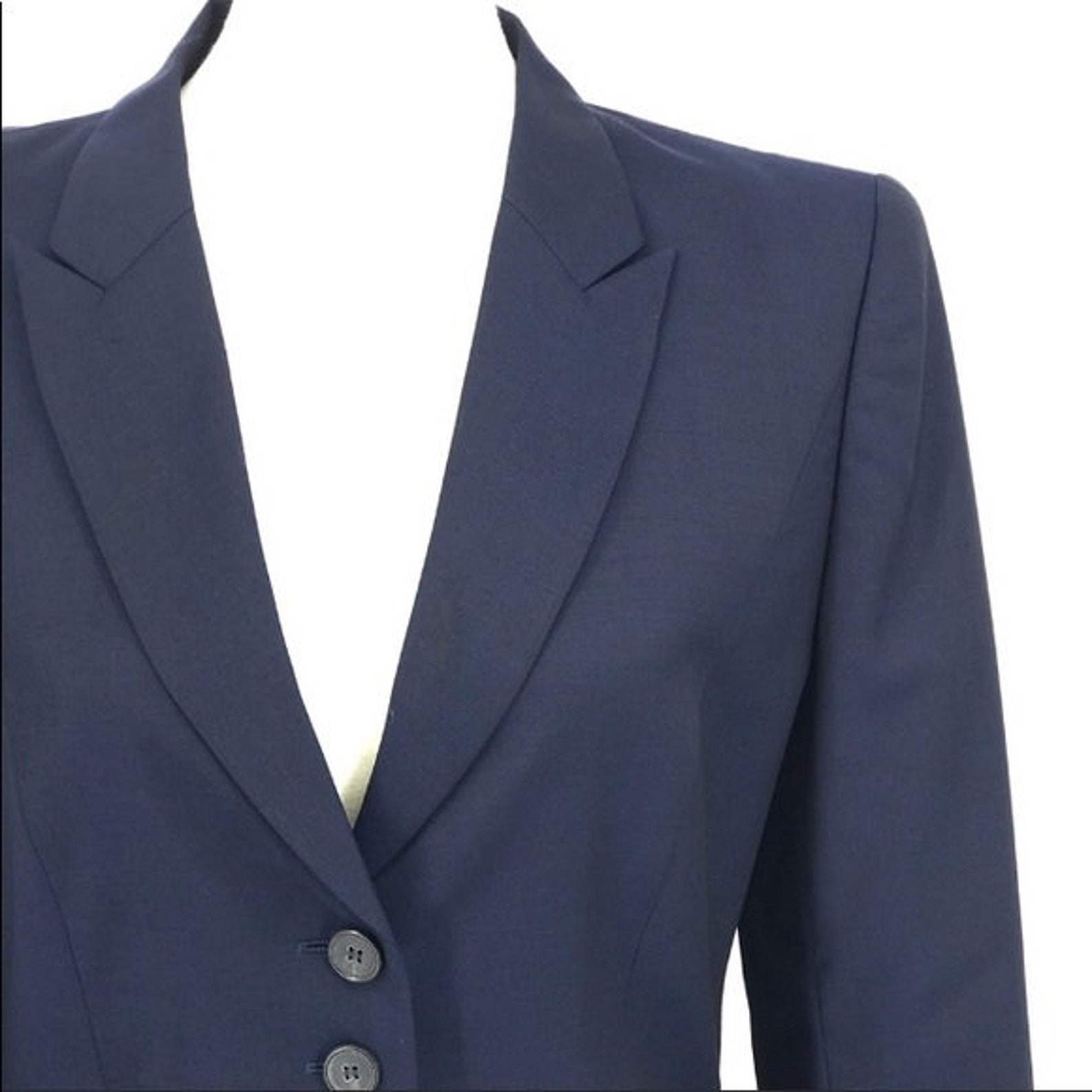 Vintage Escada navy blue long fitted jacket w/ shoulder - Etsy Italia
