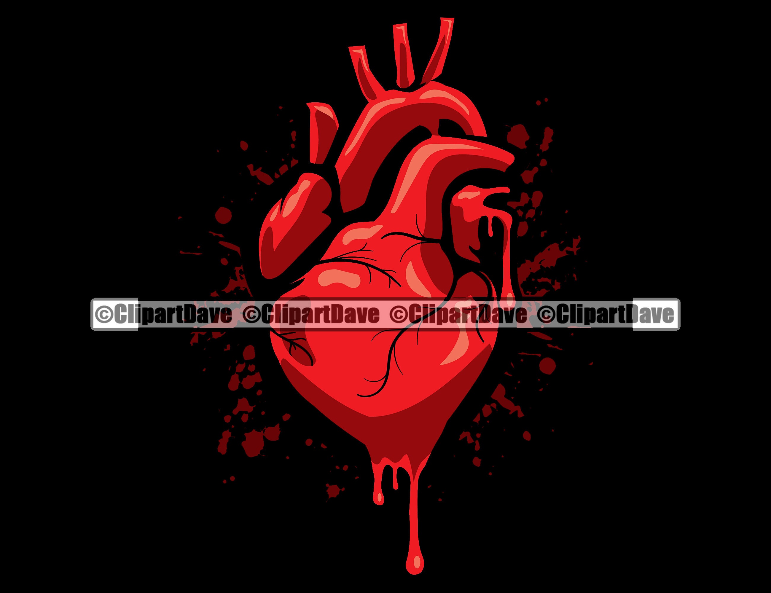 Blood And Love Scan Human Heart Dripping Blood SVG Design Puddle Bloody Organ Love | Etsy