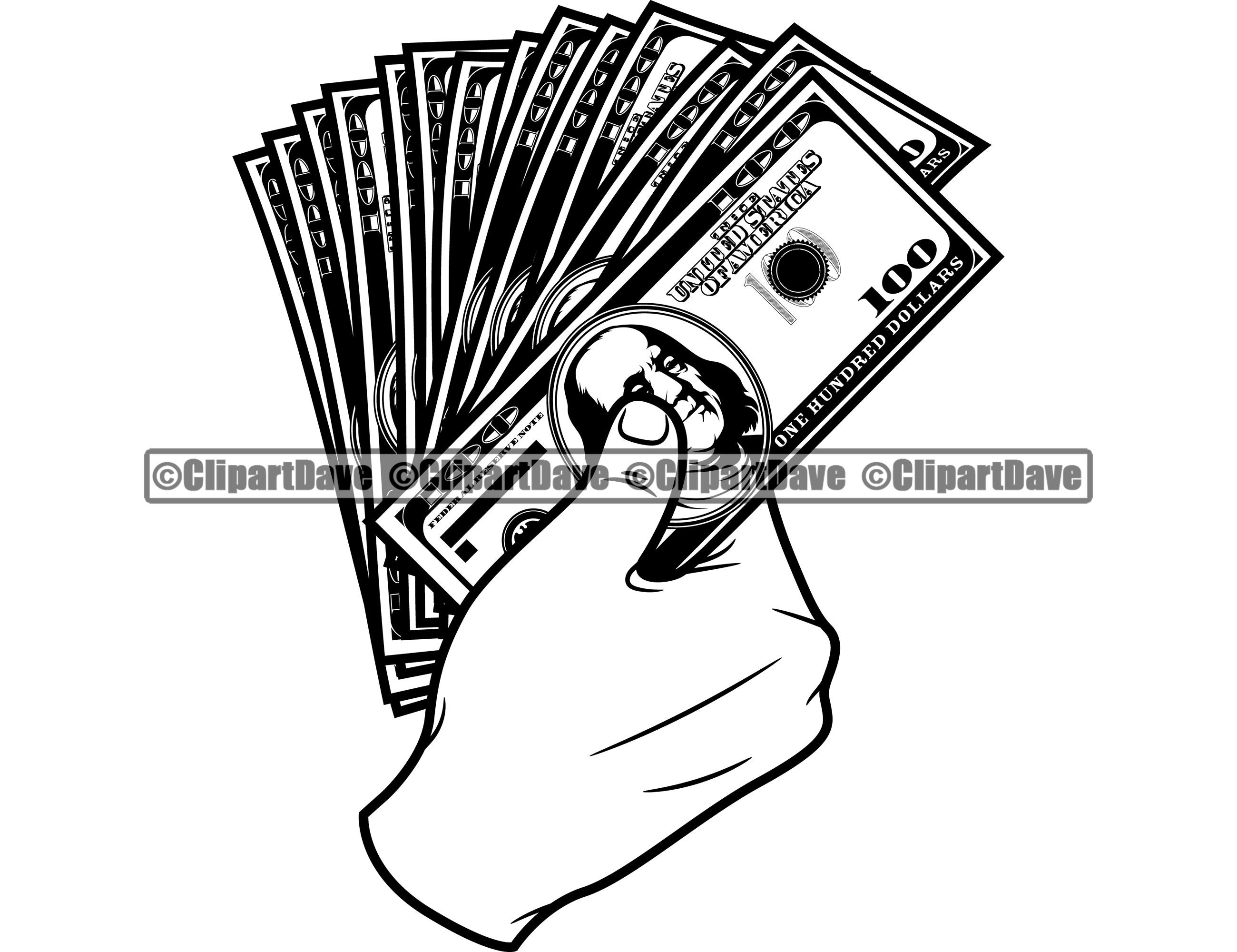 Hand Holding Money Fan Svg Design Cash Spread Rich Hustler 100 Etsy