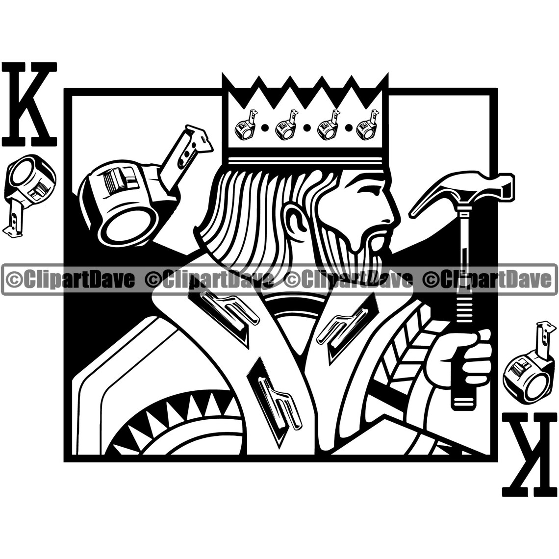Handyman King Playing Card SVG Design Logo Home House Repair Etsy