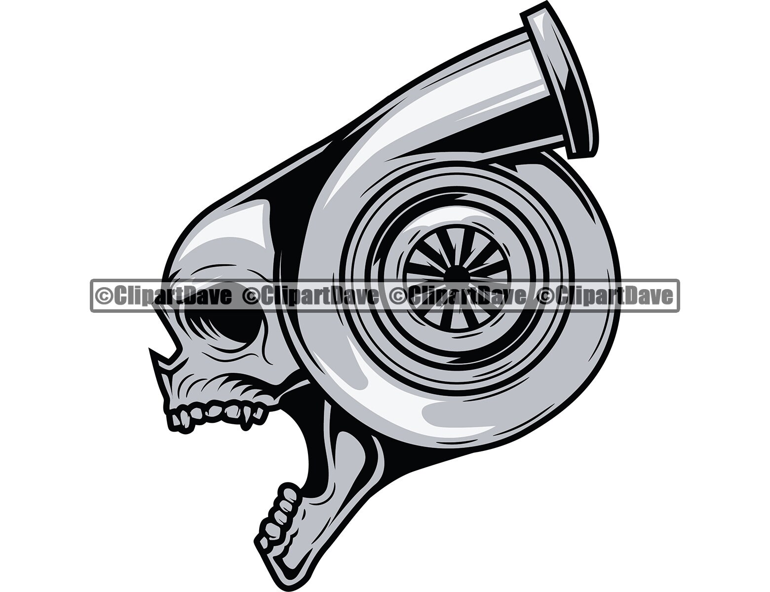 Skull Turbocharger Logo SVG Design Mechanic Car Racing Etsy