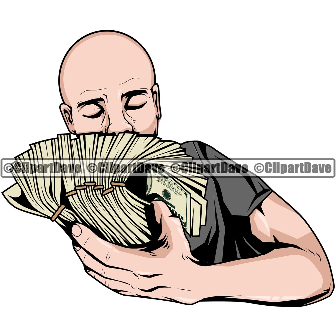 Download Man Holding Big Money Stack SVG Design Thug Gangster Hold ...