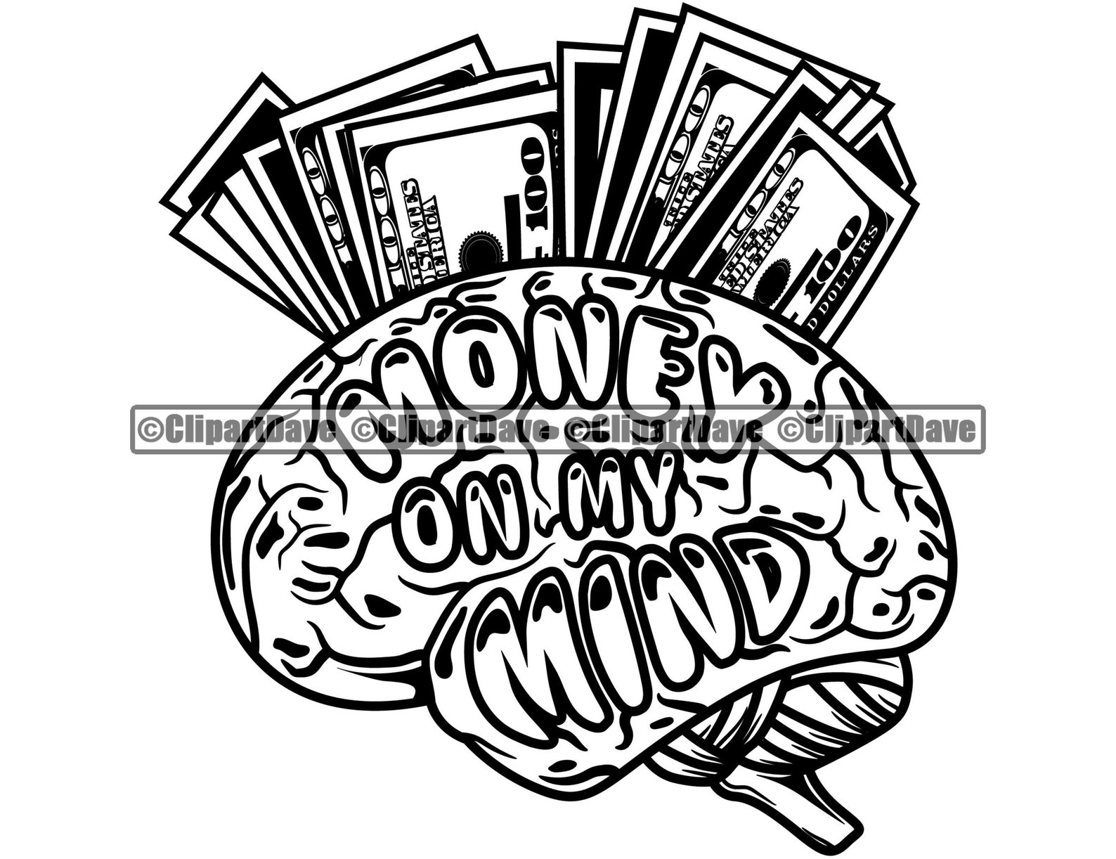 Money on My Mind SVG Design 100 Dollar Bill Cash Rich Hip Hop Etsy