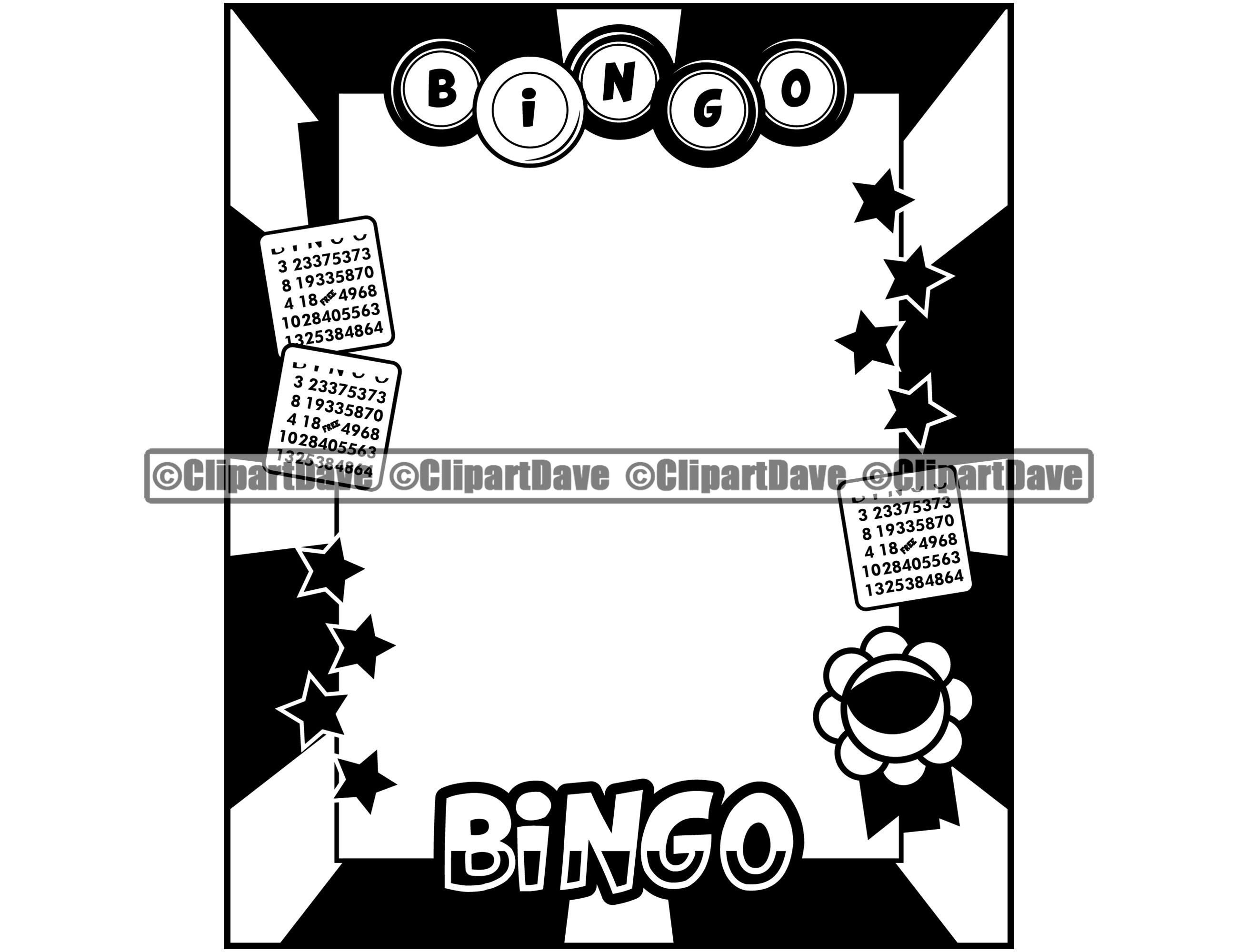 Bingo Lottery Ball Background Border SVG Design Game Luck | Etsy