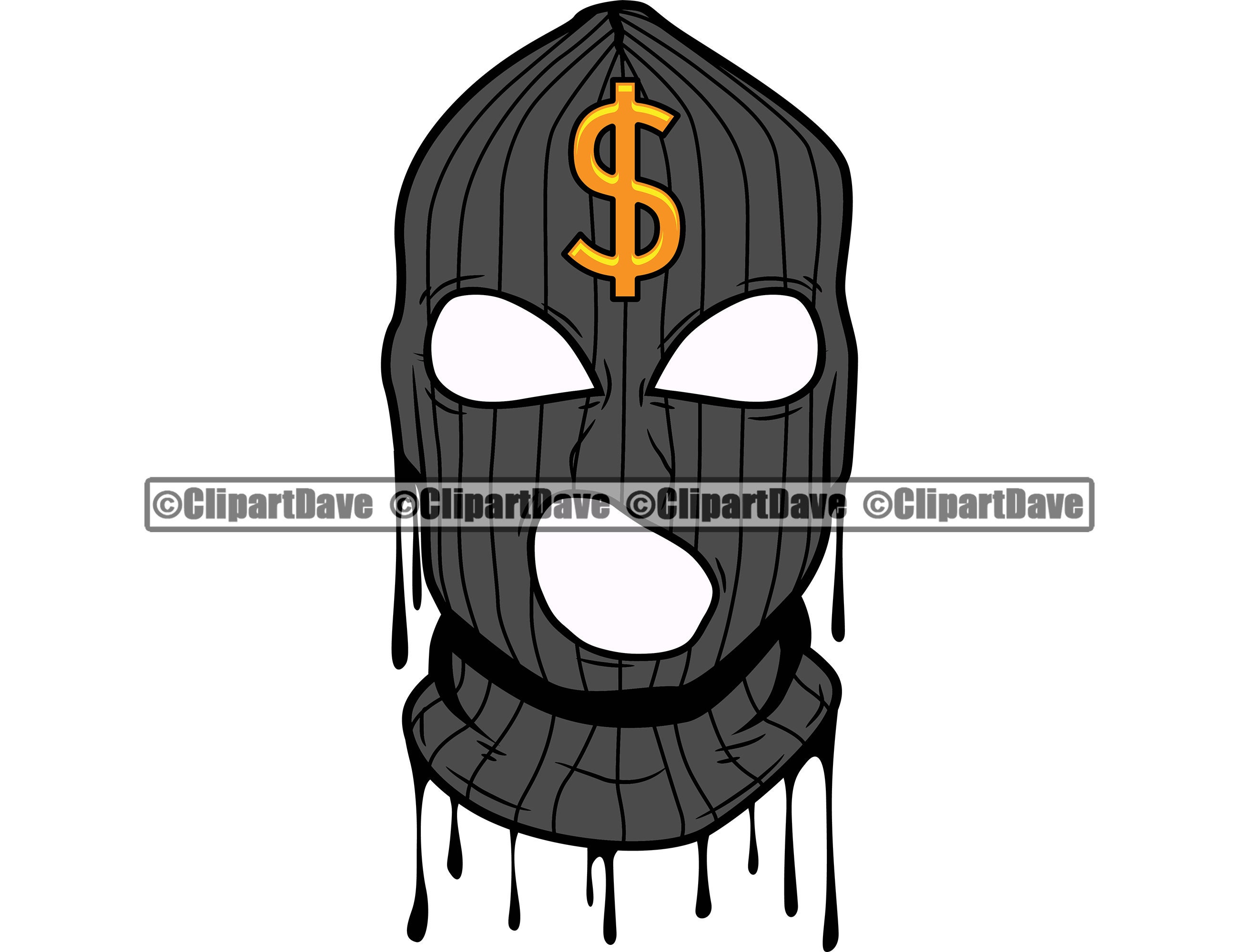 Gangster Ski Mask Dollar Sign Dripping SVG Design Savage Thug Etsy