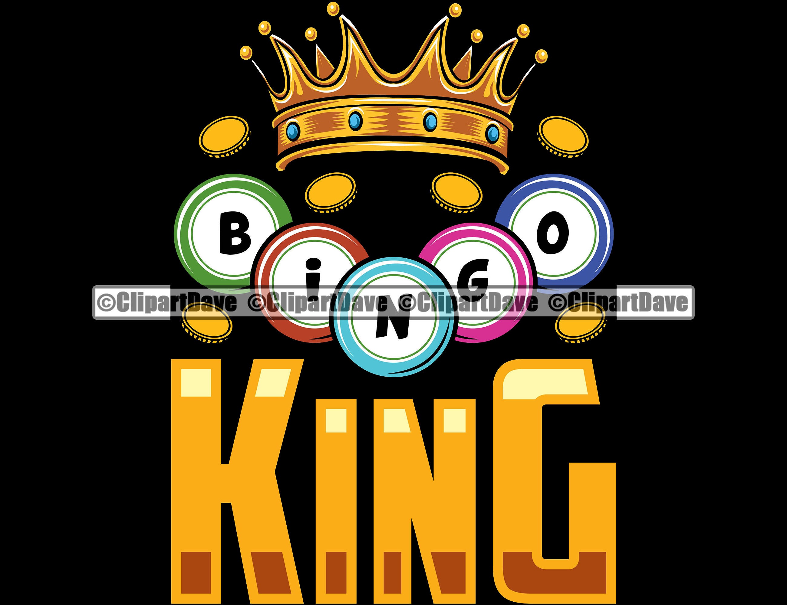 Bingo King SVG Design Logo Gambling Crown Game Lottery Lotto Etsy