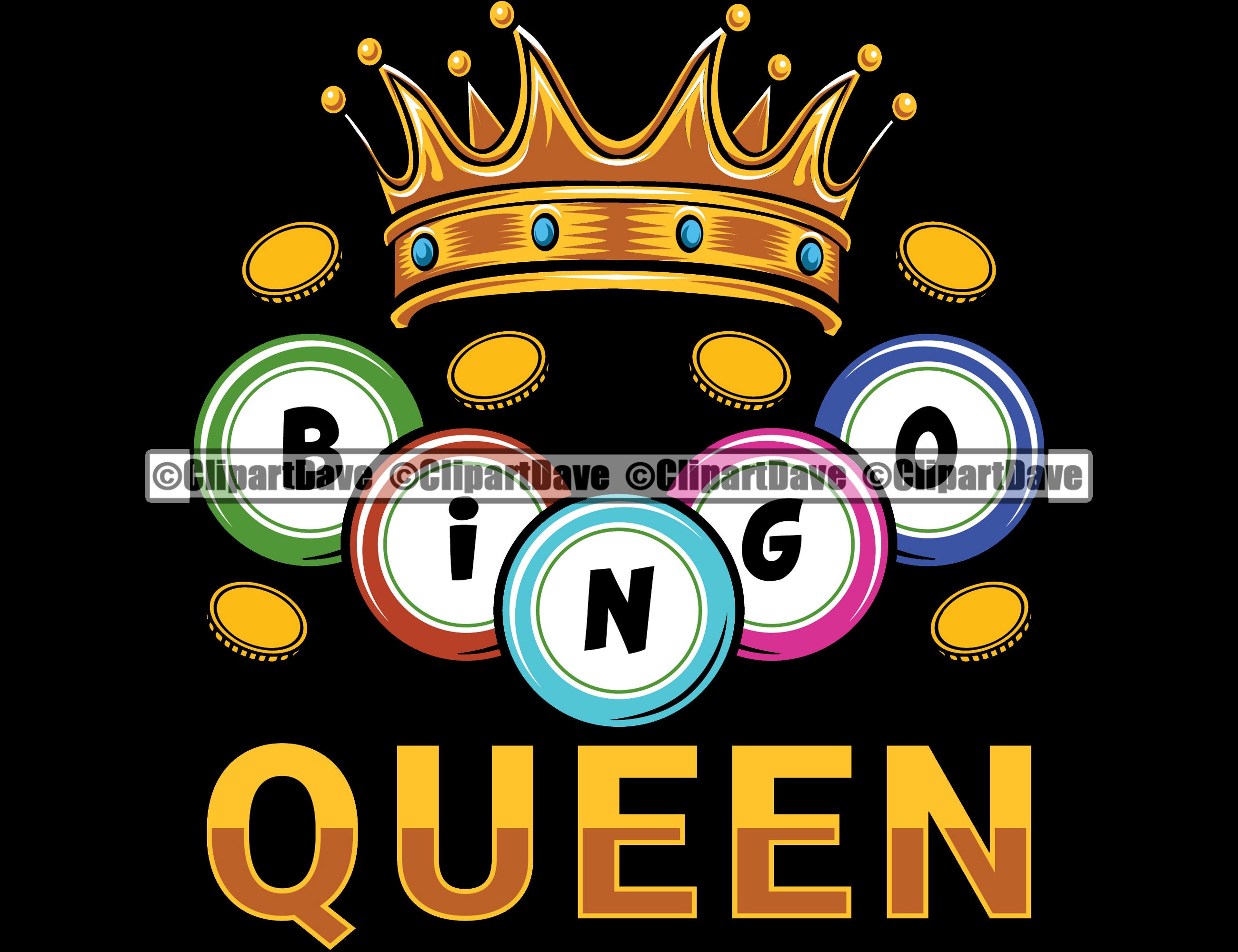 Bingo Queen SVG Design Logo Gambling Crown Game Lottery Lotto | Etsy