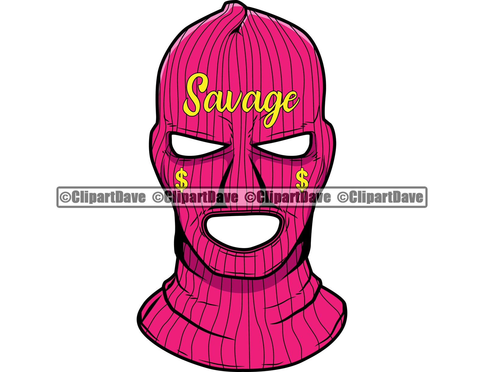 Gangster Ski Mask Savage Dollar Sign Tattoo Tears SVG Design | Etsy