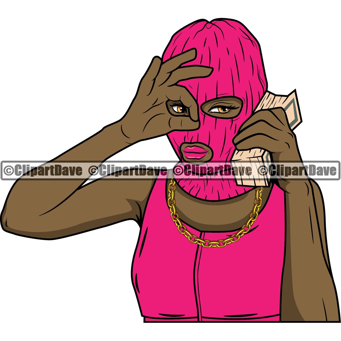 Gangster Woman Ski Mask Money Stack Cell Phone Svg Design Etsy
