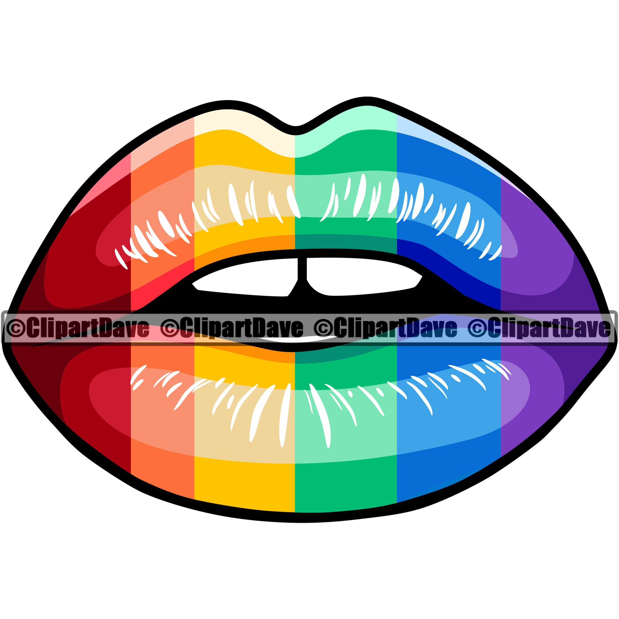 Sexy Rainbow Lips SVG Design Mouth Pretty Beauty Glamour Chic | Etsy