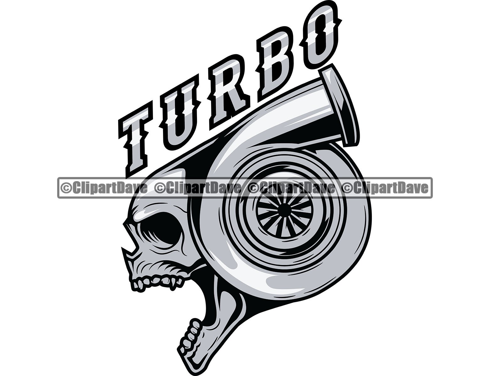 Skull Turbocharger Logo SVG Design Mechanic Car Racing Etsy