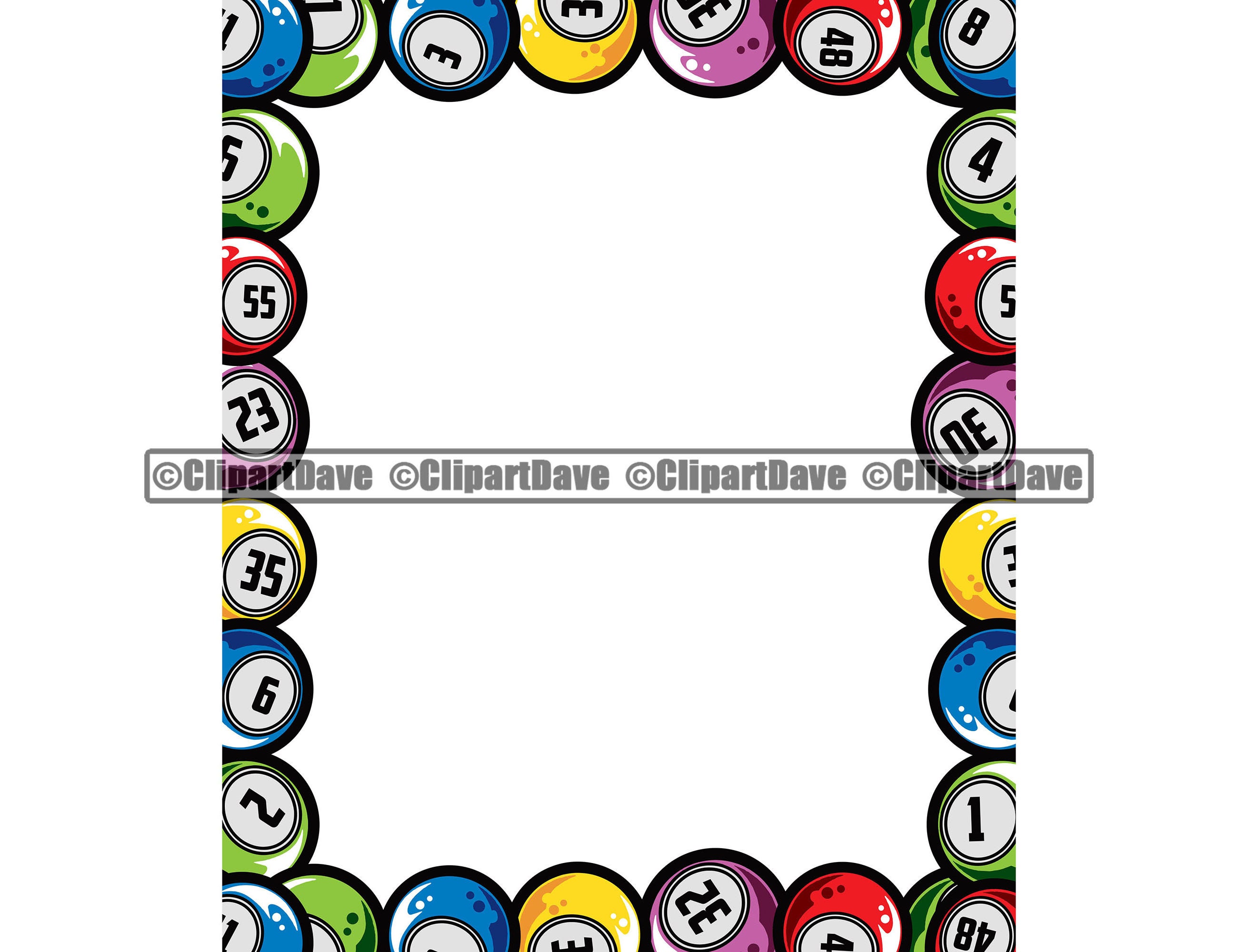 Bingo Lottery Ball Background Border SVG Design Game Luck | Etsy