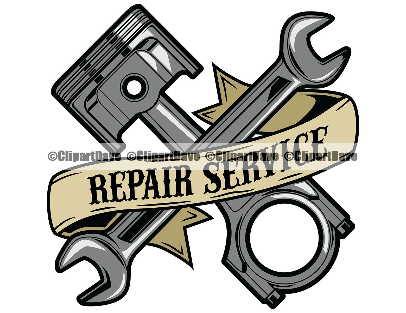 Repair Service Mechanic Company Logo SVG Design Car Motorcycle Etsy