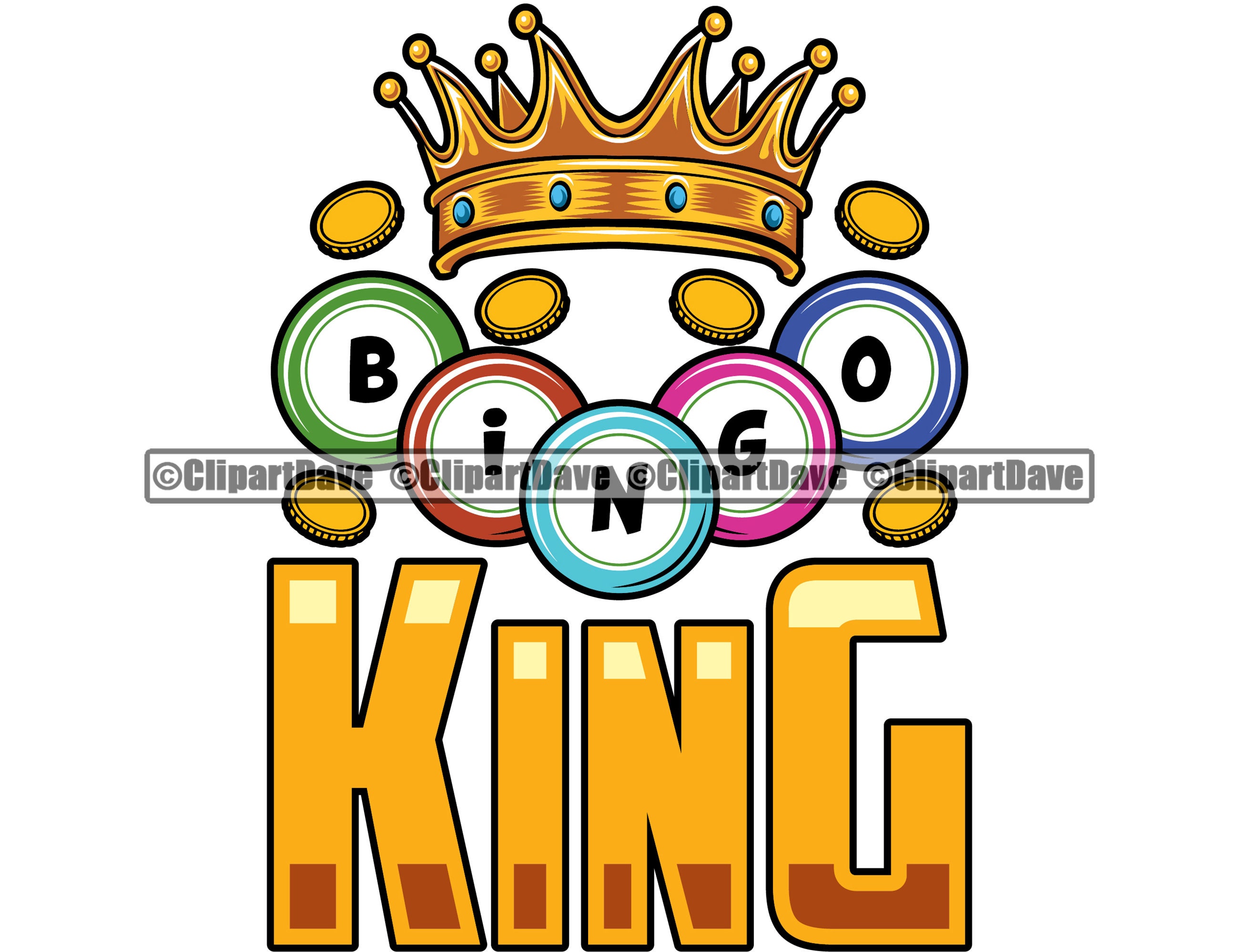 Bingo King SVG Design Logo Gambling Crown Game Lottery Lotto Etsy