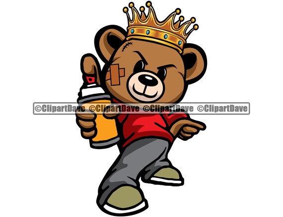 Teddy Bear Spray Paint Graffiti King Scar Face Bandage Hip Hop Etsy Australia