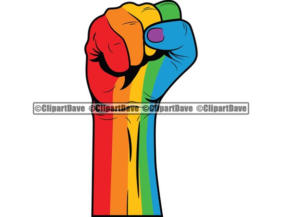 Download Rainbow Hand Fist Svg Design Logo Gay Pride Love Flag Lgbt Etsy