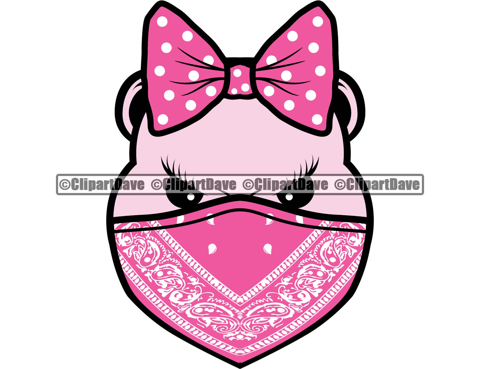 Female Gangster Teddy Bear Bandanna Mask Bow Svg Design Lady Etsy