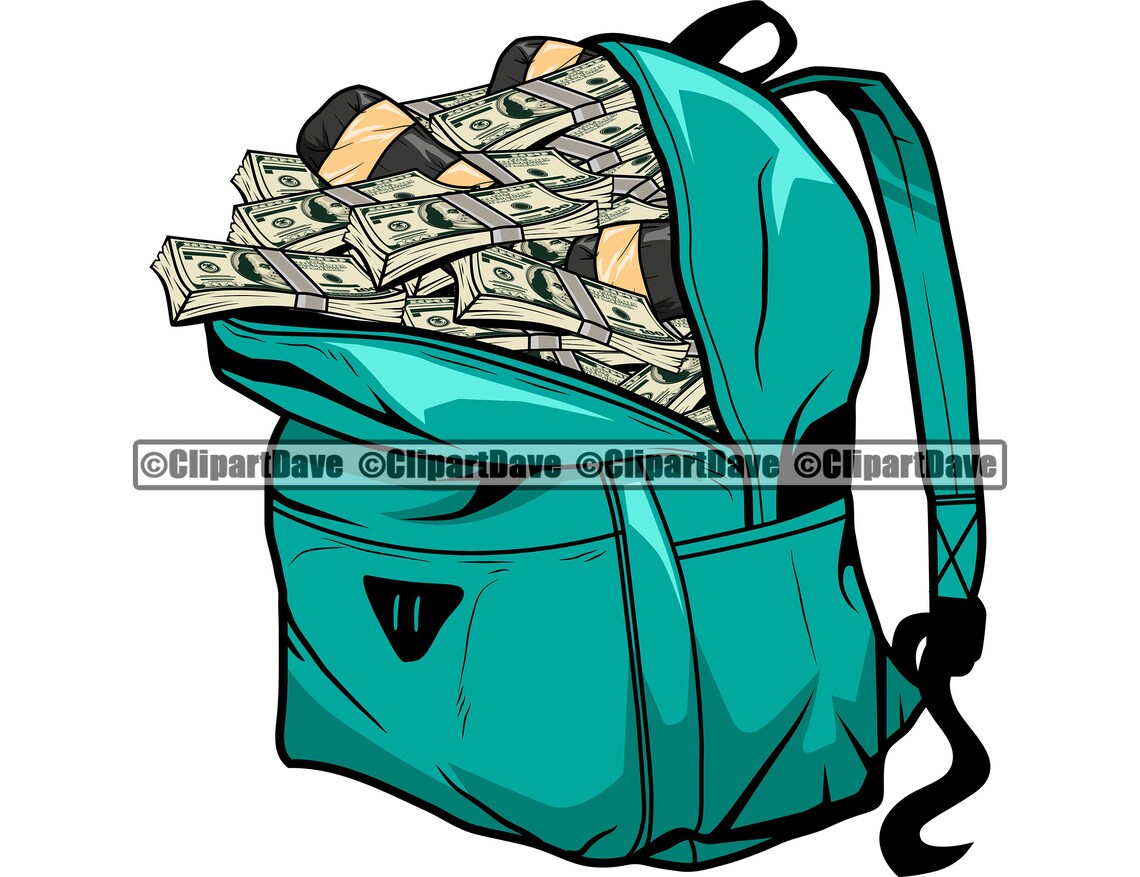 Money Luxury Leather Bag Backpack SVG Design 100 Dollar Bill Etsy