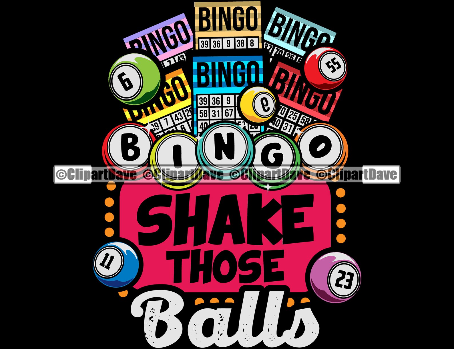 Bingo Shake Those Balls SVG Design Game Lottery Lotto Luck Etsy