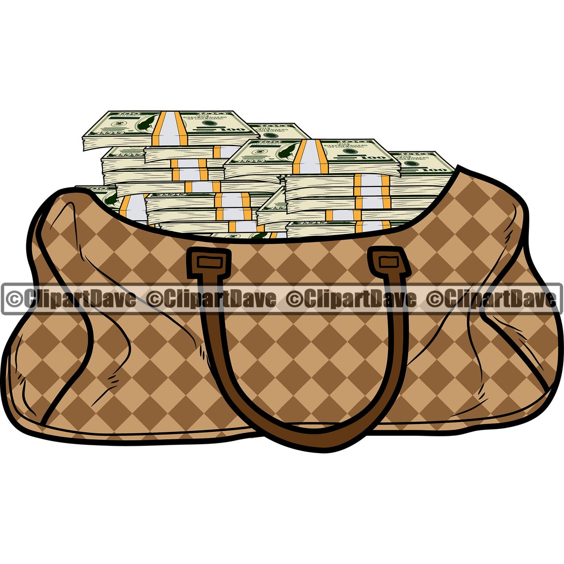 Money Luxury Leather Duffle Bag SVG Design 100 Dollar Bill Etsy