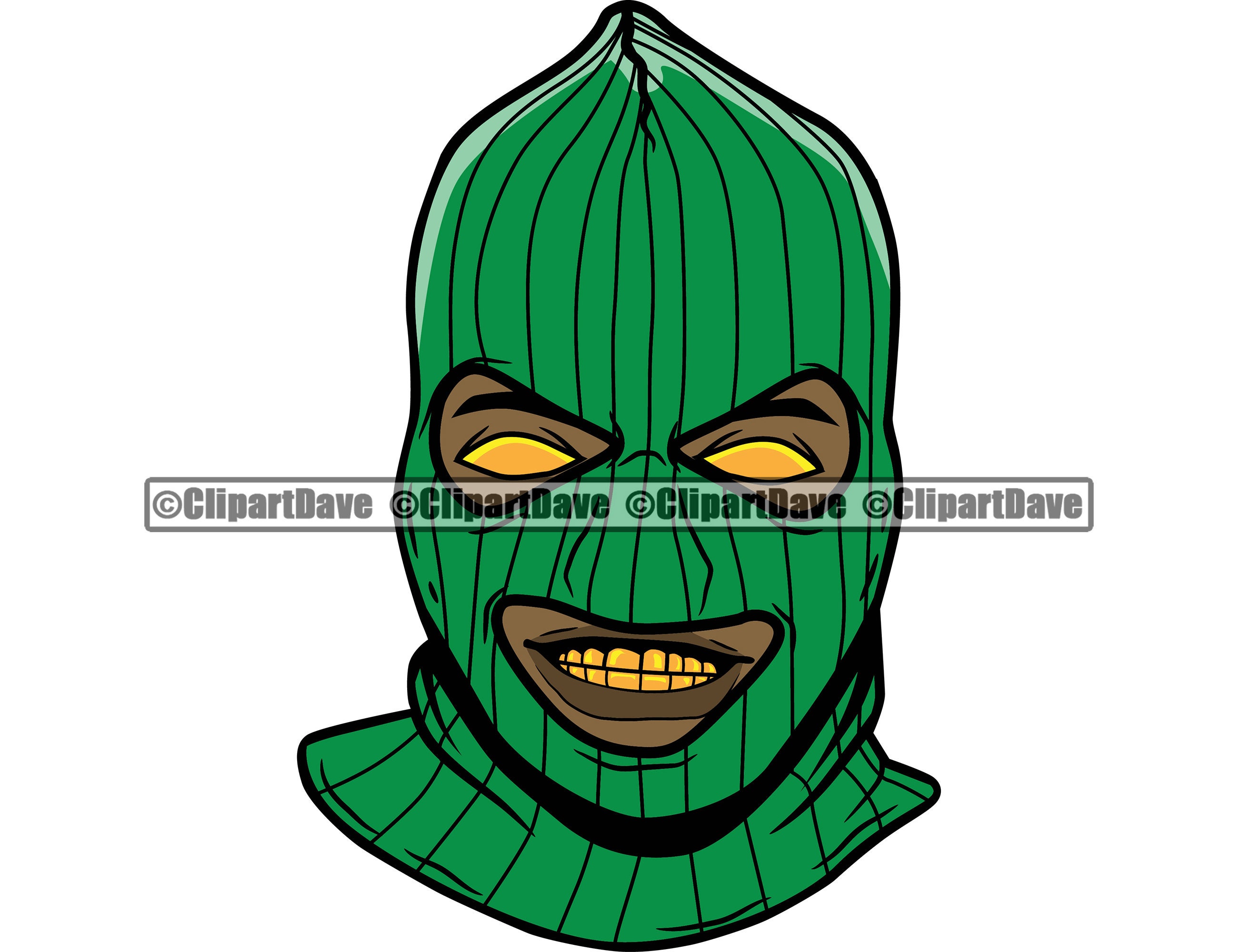 Gangster Ski Mask Gold Teeth SVG Design Savage Thug Criminal Etsy
